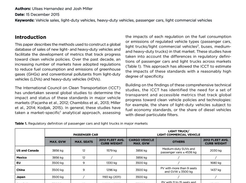 Methodological Notes: Global Vehicle Sales Database - Copenhagen Centre ...