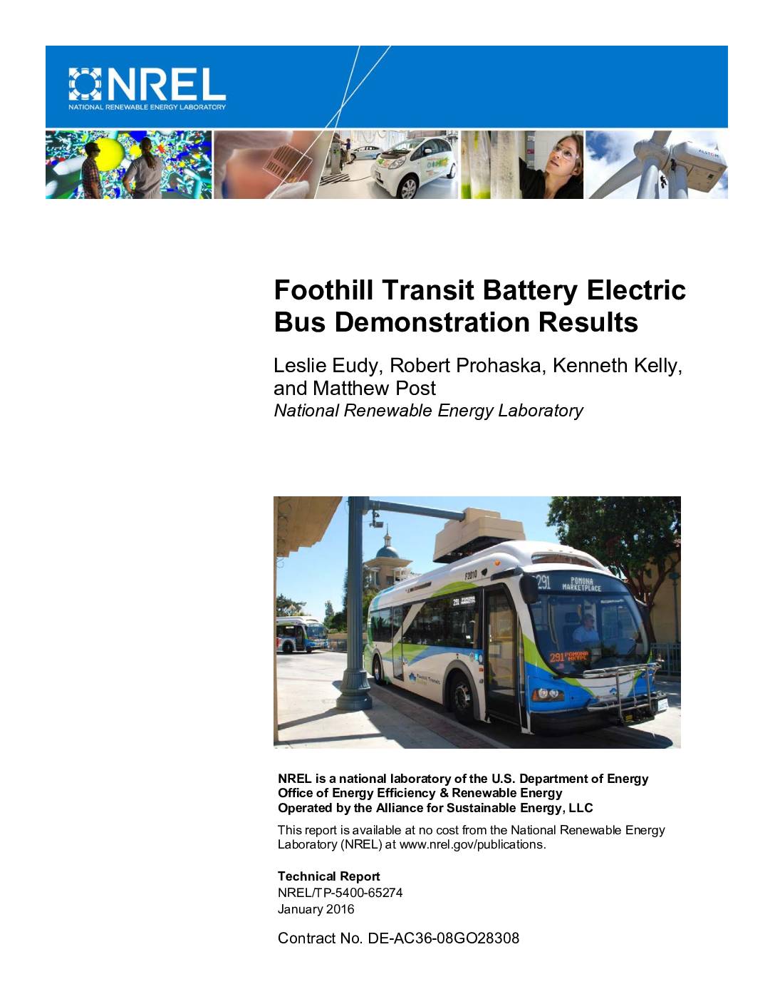 Foothill Transit Battery Electric Bus Demonstration Results