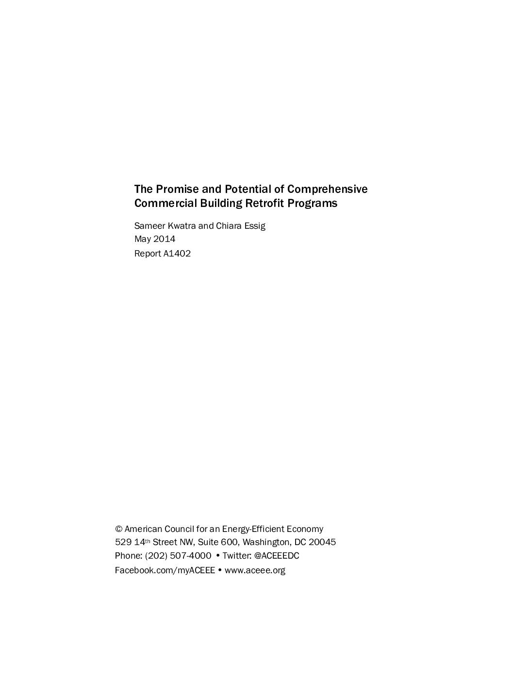 The Promise and the Potential of Comprehensive Commercial Building Retrofit Programs