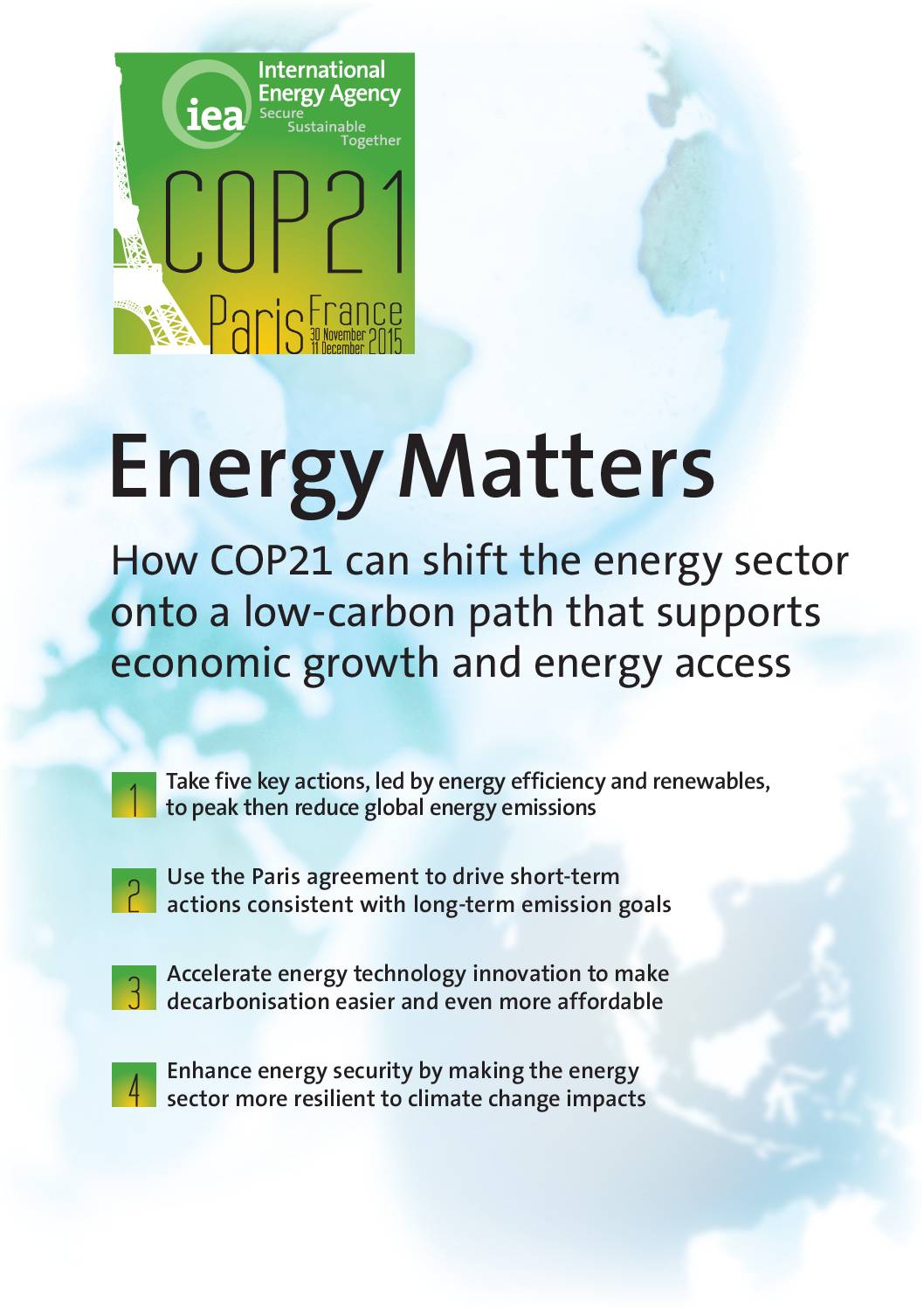 Energy Matters: How COP21 can shift the energy sector onto a low-carbon path that supports economic growth and energy access