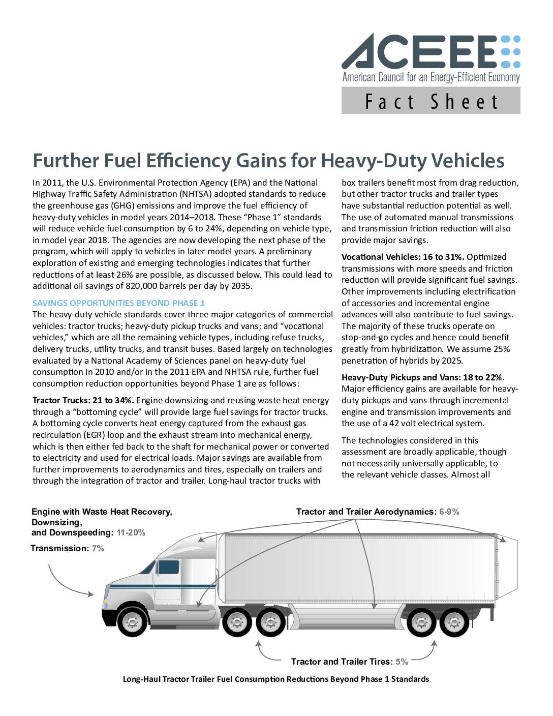 Further Fuel Efficiency Gains for Heavy-Duty Vehicles