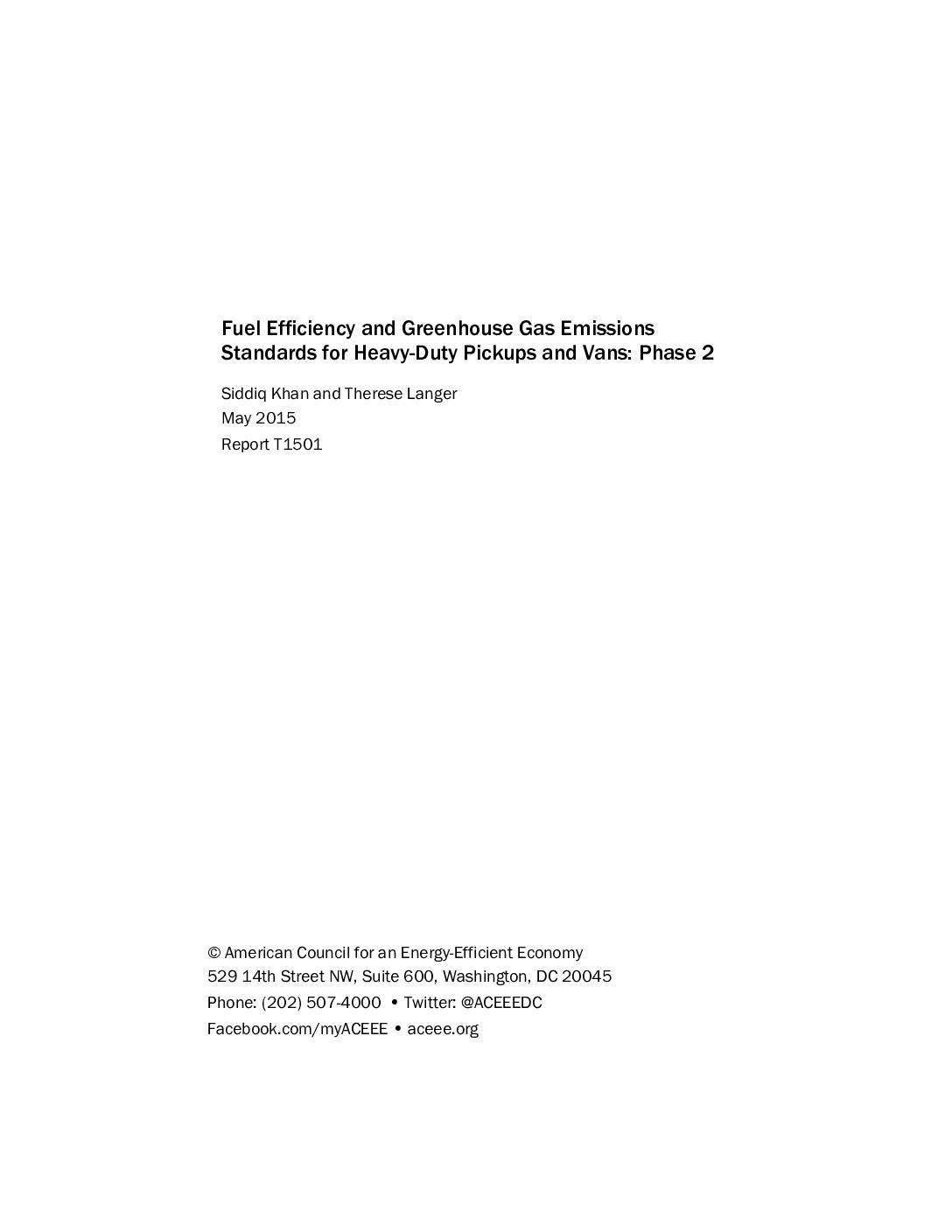Fuel Efficiency and Greenhouse Gas Emissions Standards for Heavy-Duty Pickups and Vans: Phase 2