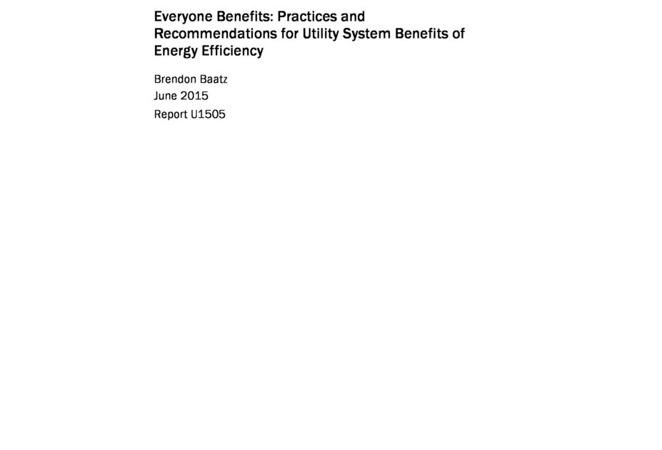 Everyone Benefits Practices and for Utility System