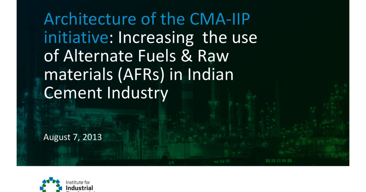 Architecture of the CMAIIP initiative Increasing the use of Alternate