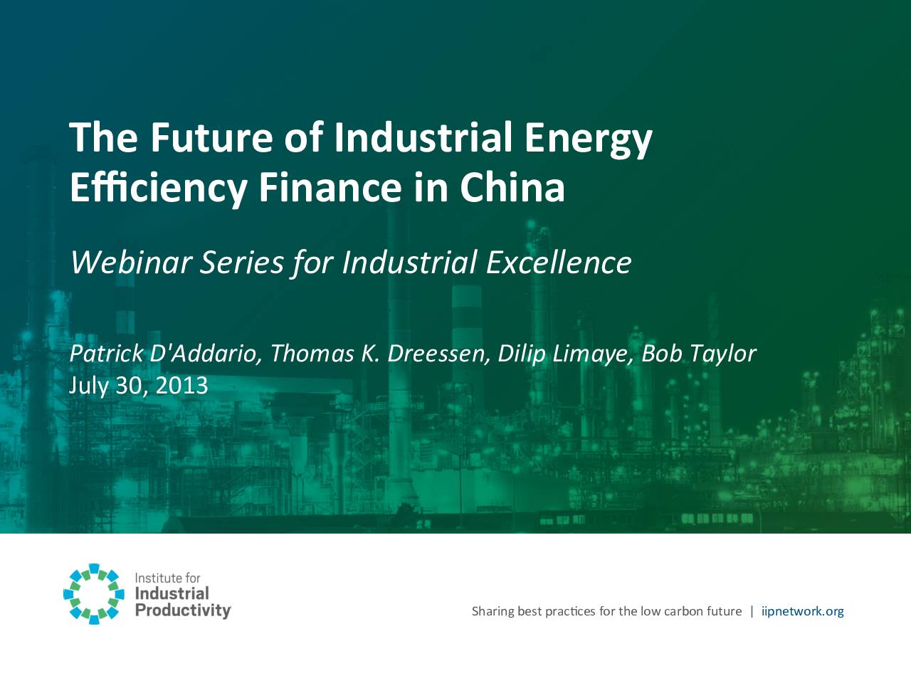 The Future of Industrial Energy Efficiency Finance in China