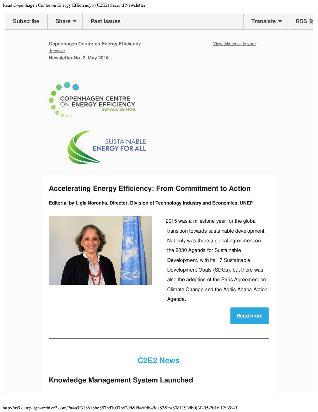 Read Copenhagen Centre on Energy Efficiencys (C2E2) Second Newsletter