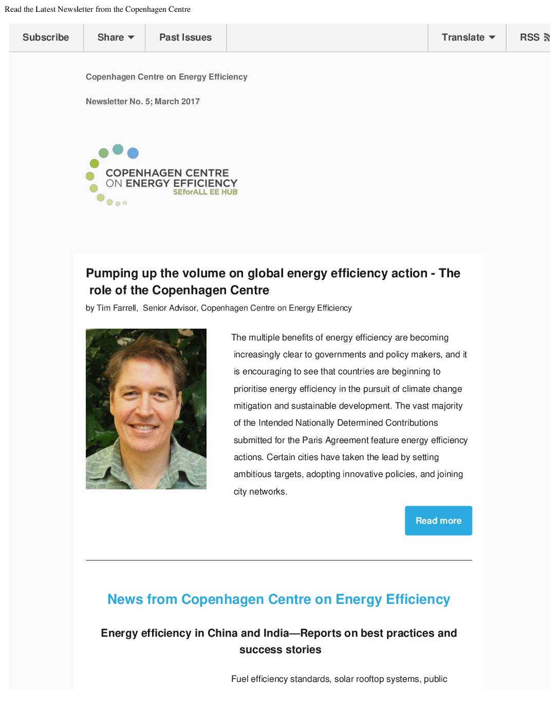 Read Copenhagen Centre on Energy Efficiency’s (C2E2) Fifth Newsletter