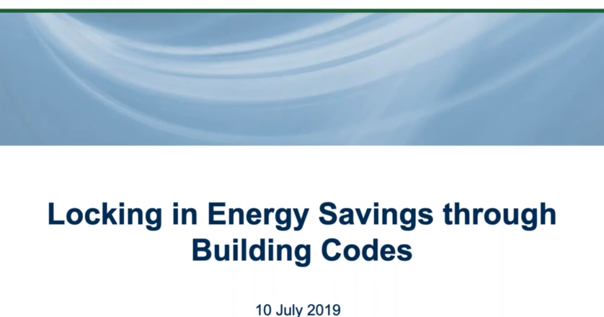 Locking In Energy Savings Through Building Codes - Copenhagen Centre On ...