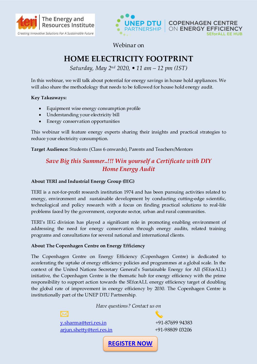 Home Electricity Footprint (Webinar)