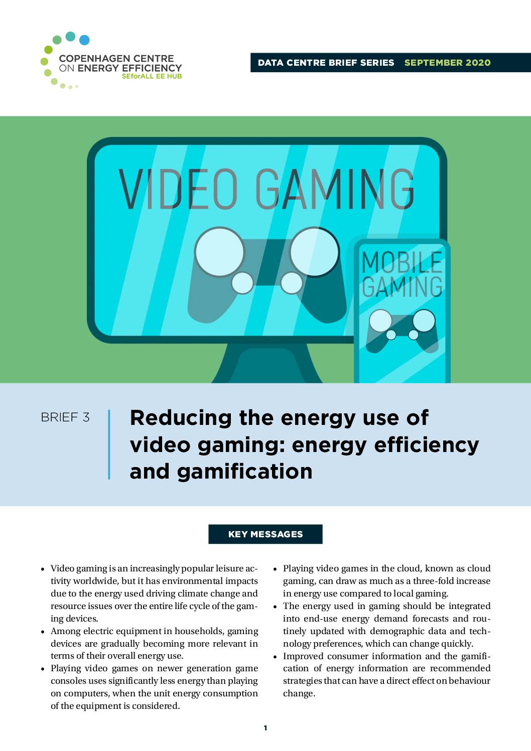 Reducing the energy use of video gaming: energy efficiency and gamification