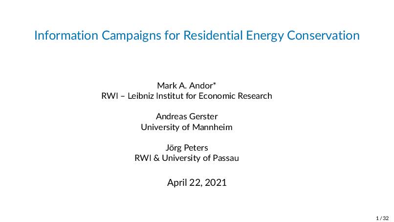 Information Campaigns for Residential Energy Conservation