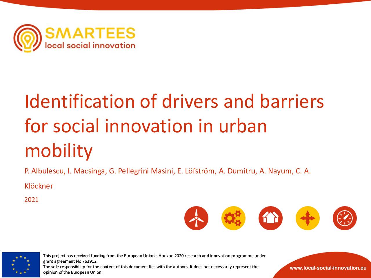 Identification of drivers and barriers for social innovation in urban mobility