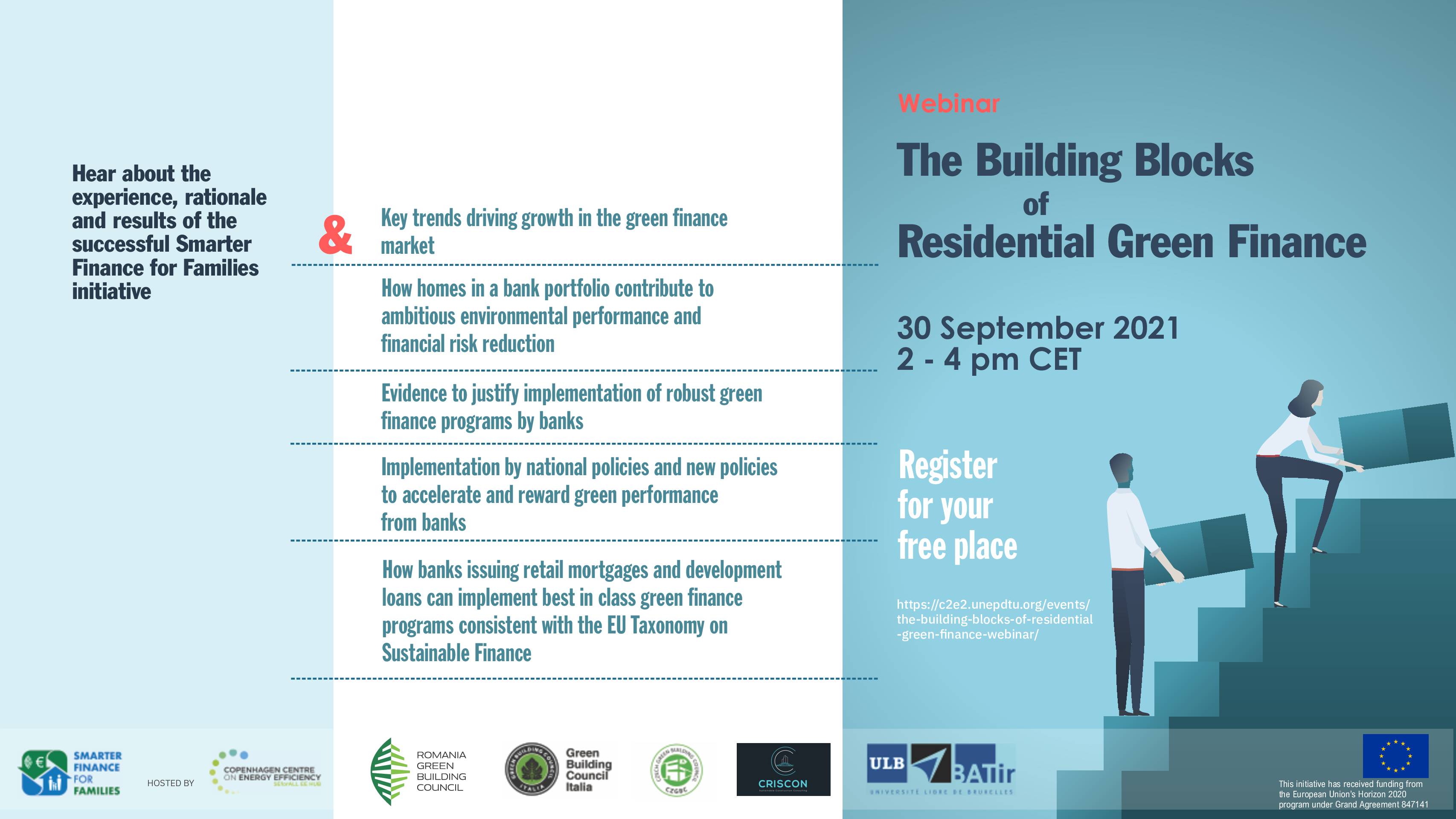 The Building Blocks of Residential Green Finance (Webinar) – 30.09.2021